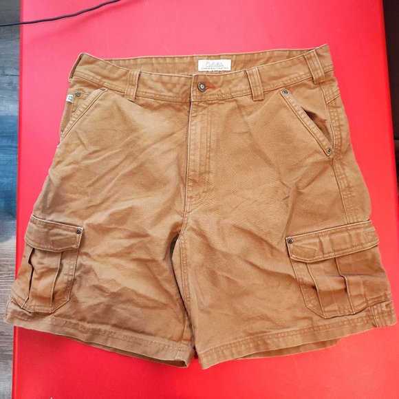 Cabela's outdoor heavy duty canvas tan cargo short men's size 38 - Picture 1 of 7